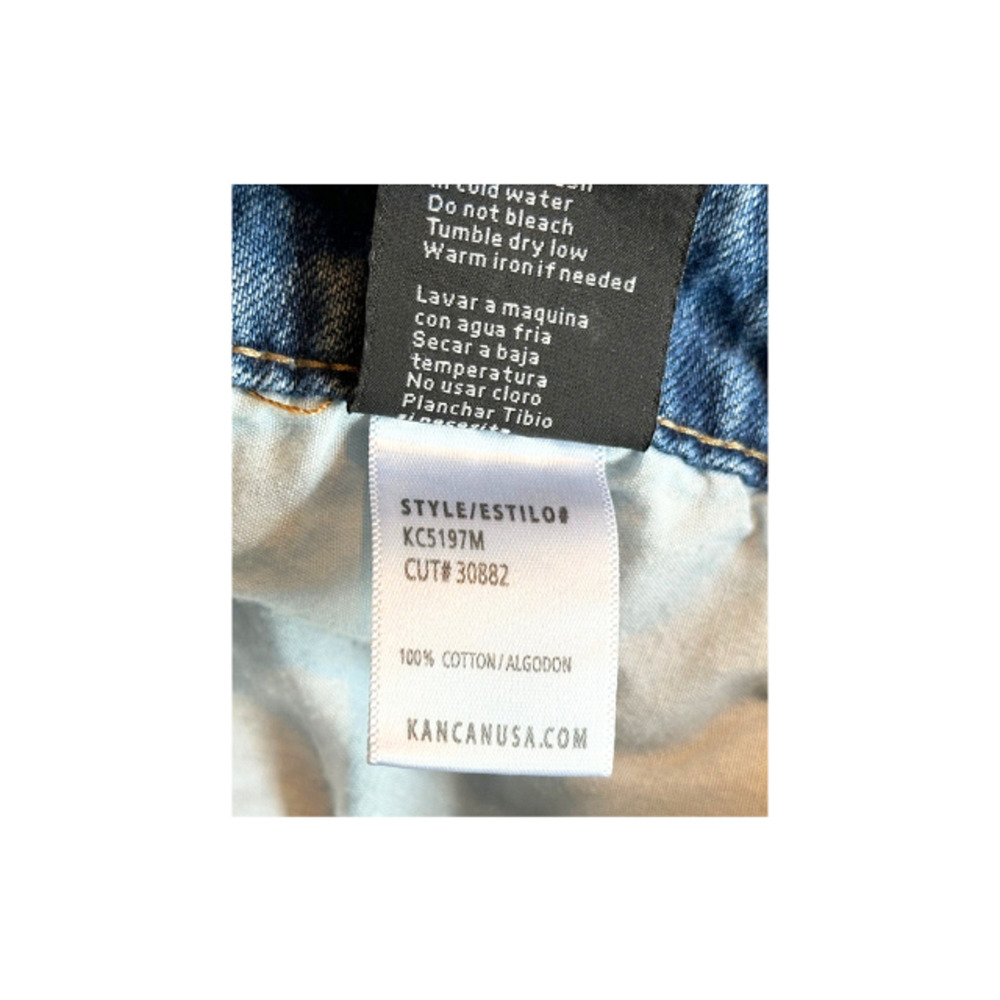 KanCan Shorts Denim KC5197M Jeans Distressed Frayed Hem Stretch Blue Size M - Picture 6 of 6